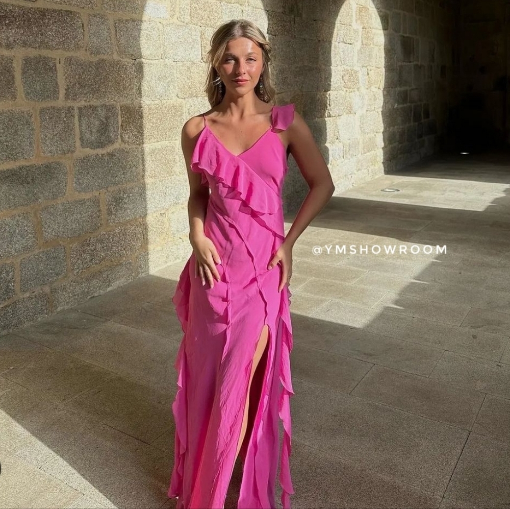 🔥Last 2🔥 MANGO Ruffles slit maxi dress
